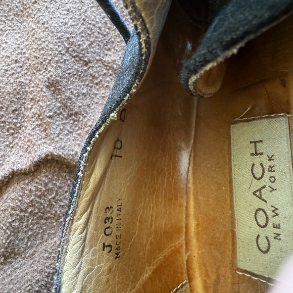 Preowned vintage Coach New York Grey Flannel Laced Loafers 10 B. - Picture 10 of 11